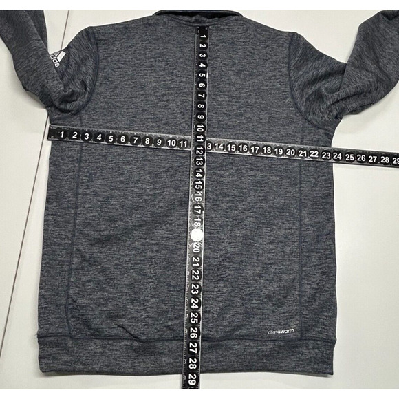 Adidas 1/4 Zip Pullover Mens Large Blue Gray Sweatshirt Climawarm Team Issue - Picture 7 of 13